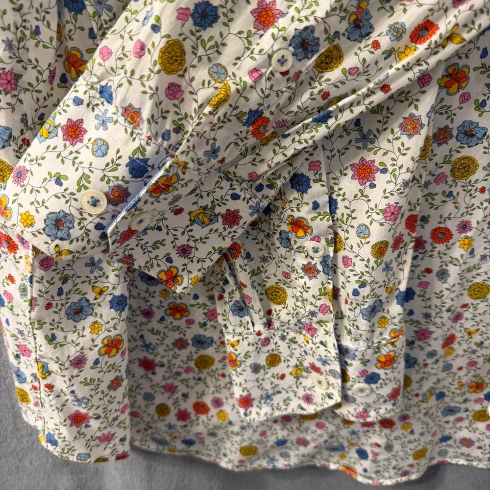 Bugatchi Uomo Mens XL Floral Button Down Shirt Shaped Fit Long Sleeve Multi